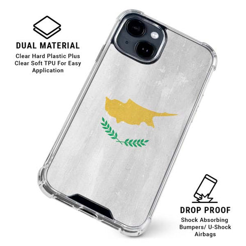 Cyprus Flag Distressed iPhone 15 Clear Case